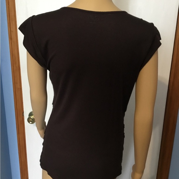 Women’s Scooped Neck Brown Blouse, Size Medium - Picture 3 of 10